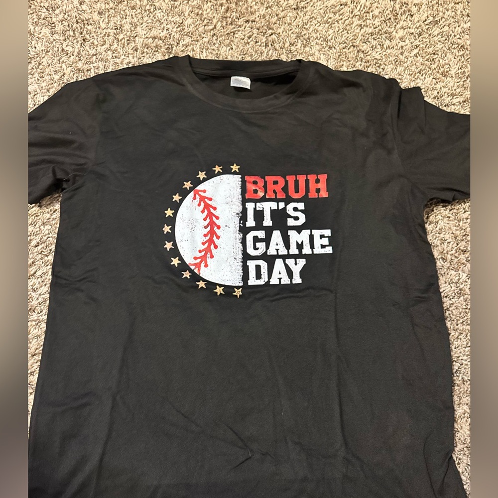 Black 'Bruh It's Game Day' Baseball T-Shirt